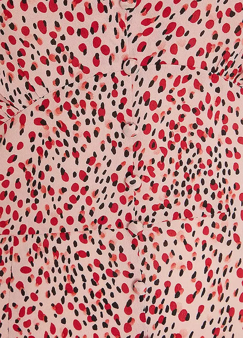 Quiz Women's Pink Smudge Print Skater Dress U9MJL FE1126 (shr)