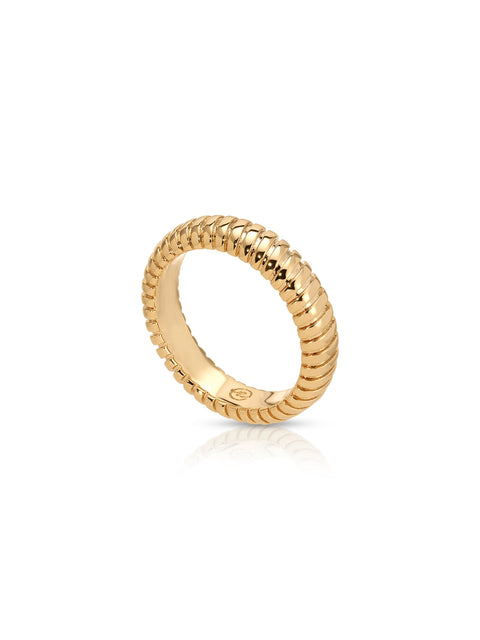 Ettika Women's 18k Gold Plated Ribbed Flex Ring| Ettika  in Lebanon