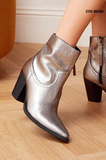 Steve Madden Women's Silver Jolin Ankle Heeled  Boots  |  Steve Madden in Lebanon