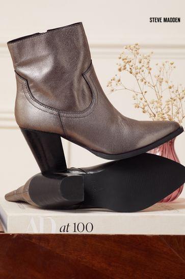 Steve Madden Women's Silver Jolin Ankle Heeled  Boots  |  Steve Madden in Lebanon