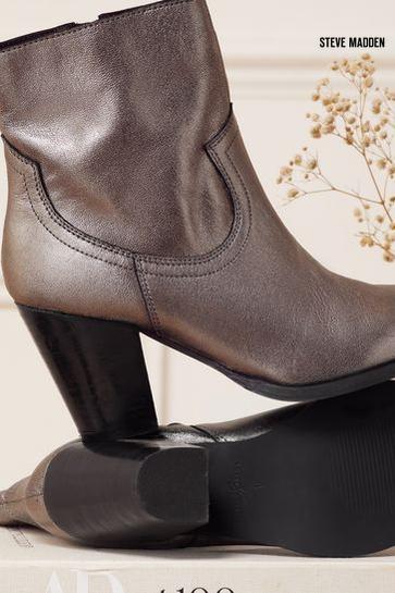 Steve Madden Women's Silver Jolin Ankle Heeled  Boots  |  Steve Madden in Lebanon