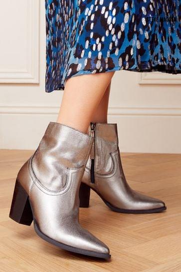 Steve Madden Women's Silver Jolin Ankle Heeled  Boots  |  Steve Madden in Lebanon
