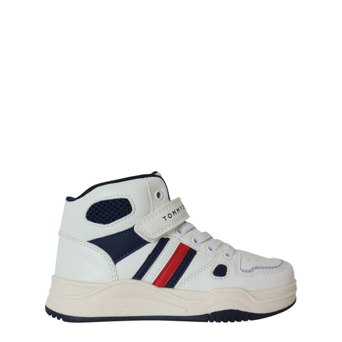 Tommy Hilfiger Boy's White & Navy High Top Sneakers | Tommy Hilfiger In Lebanon