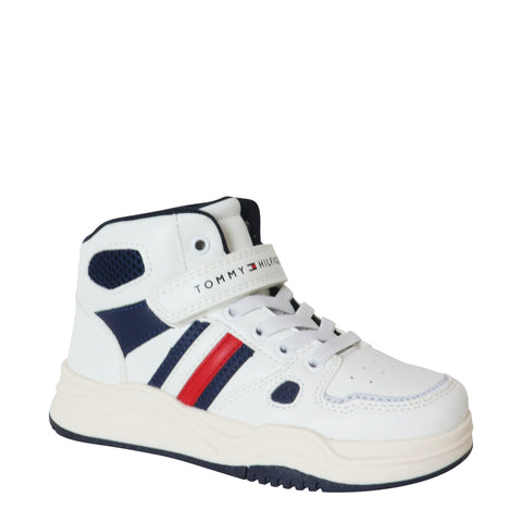 Tommy Hilfiger Boy's White & Navy High Top Sneakers | Tommy Hilfiger In Lebanon