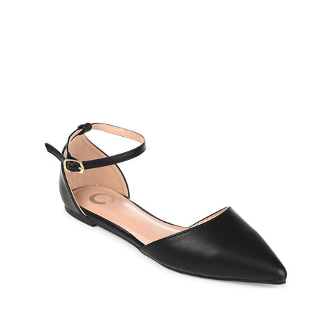Journee Collection Women's Black Leather Reba Flat |Journee Collection In Lebanon