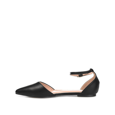 Journee Collection Women's Black Leather Reba Flat |Journee Collection In Lebanon