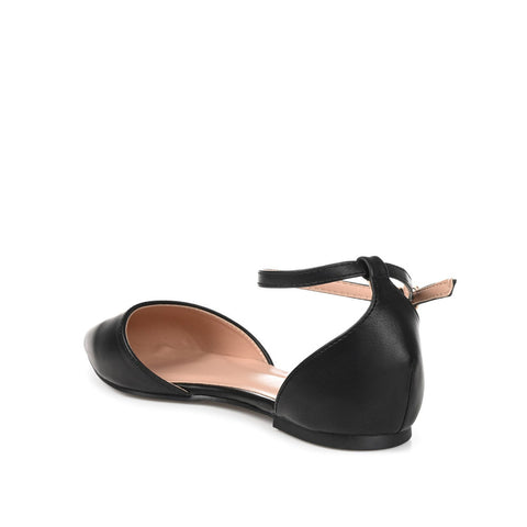 Journee Collection Women's Black Leather Reba Flat |Journee Collection In Lebanon
