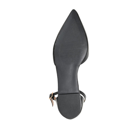 Journee Collection Women's Black Leather Reba Flat |Journee Collection In Lebanon