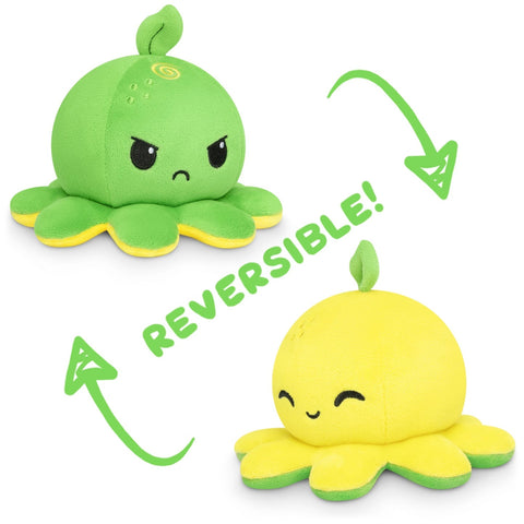 TeeTurtle Reversible Green and Yellow Octopus Plushie | TeeTurtle In Lebanon