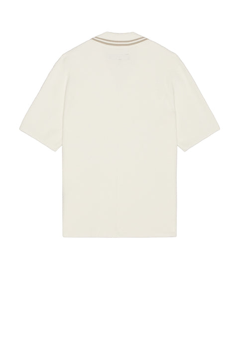 Rag & Bone Men's Off White Rib Johnny Polo Neck T-Shirts | Rag & Bone In Lebanon
