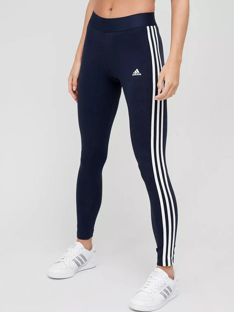 Adidas Women's Navy Essentials 3 Stripes Sportwear Leggings | Adidas In Lebanon