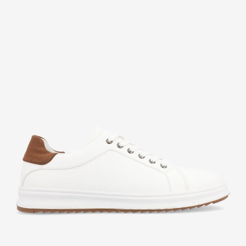 Vance Co Men's White & Camel Robby Casual Sneakers | Vance Co In Lebanon