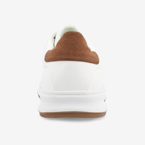 Vance Co Men's White & Camel Robby Casual Sneakers | Vance Co In Lebanon