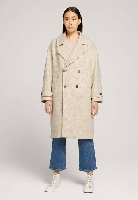 Tom Tailor Women's Beige Wool Coat | Tom Tailor In Lebanon