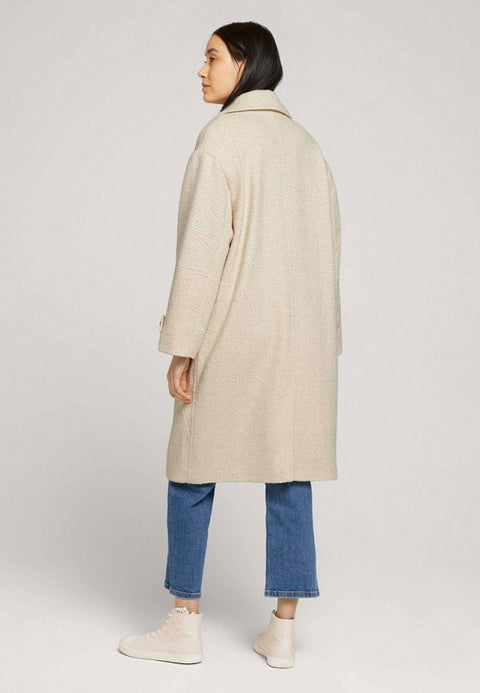 Tom Tailor Women's Beige Wool Coat | Tom Tailor In Lebanon