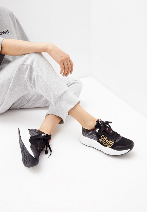 Cavalli Class Sport Women's Black Casual Wedge Sneakers |Cavalli Class Sport In Lebanon