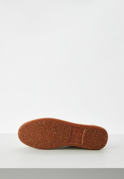 ACBC Men's White & Orange Shacbemm Evergreen Multimaterial Sneakers | ACBC In Lebanon