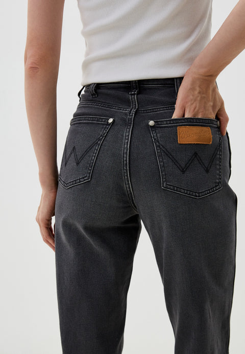 Wrangler Women's Dark Gray Heart Breaker Mom Straight Jeans | Wrangler In Lebanon
