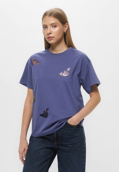 Emporio Armani Women's  Purple T-shirt | Emporio Armani in Lebanon