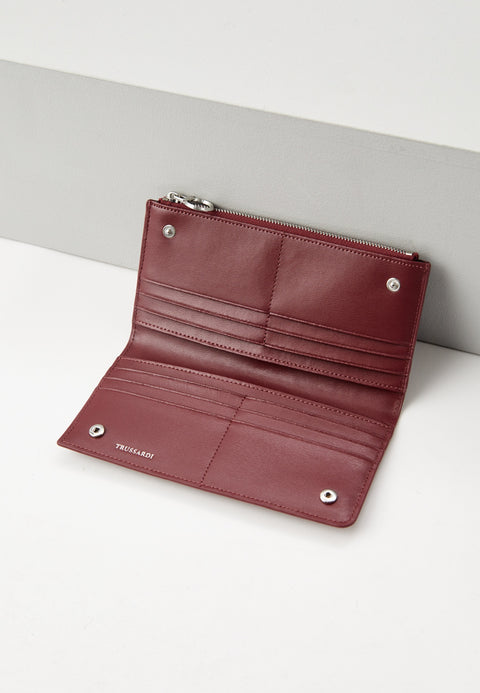 Trussardi Women's Burgundy Leather Bifold Md Wallet |Trussardi In Lebanon