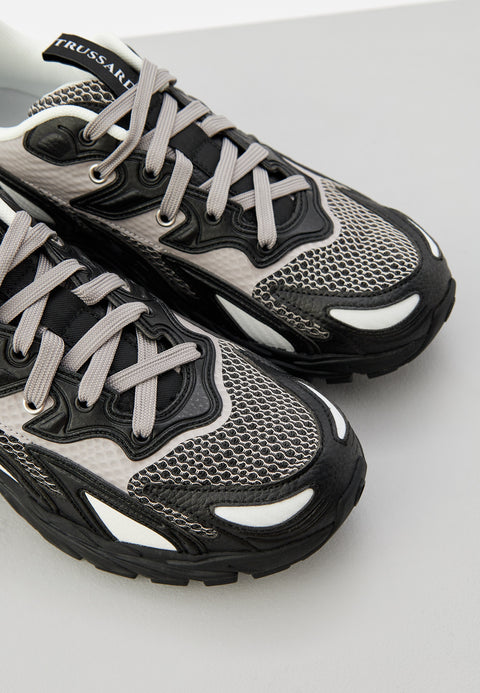 Trussardi Men's Black & Gray Sneakers | Trussardi in Lebanon