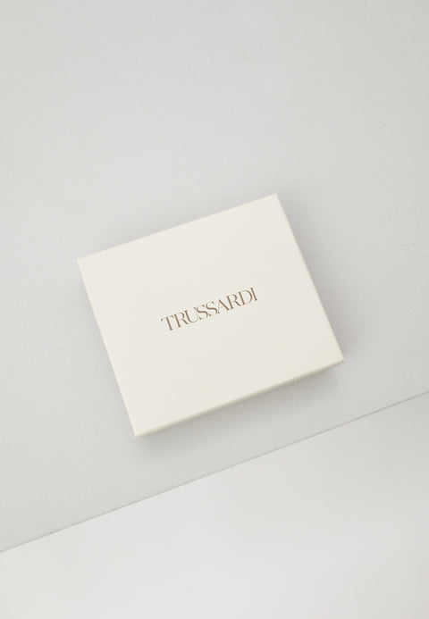 Trussardi Women's White Leather Peony Card Holder Wallet |Trussardi In Lebanon