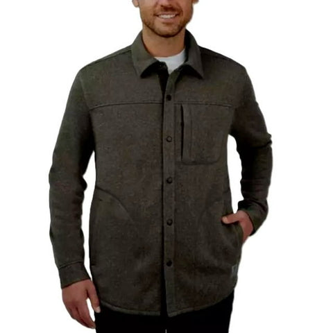 Rugged Elements Men's Khaki Green Long Sleeve Sweater Over Fleece Shirt|Rugged Elements In Lebanon