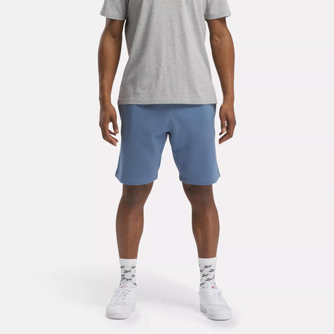 Reebok Men's Dusty Blue Identity Small Logo Fleece Shorts | Reebok In Lebanon