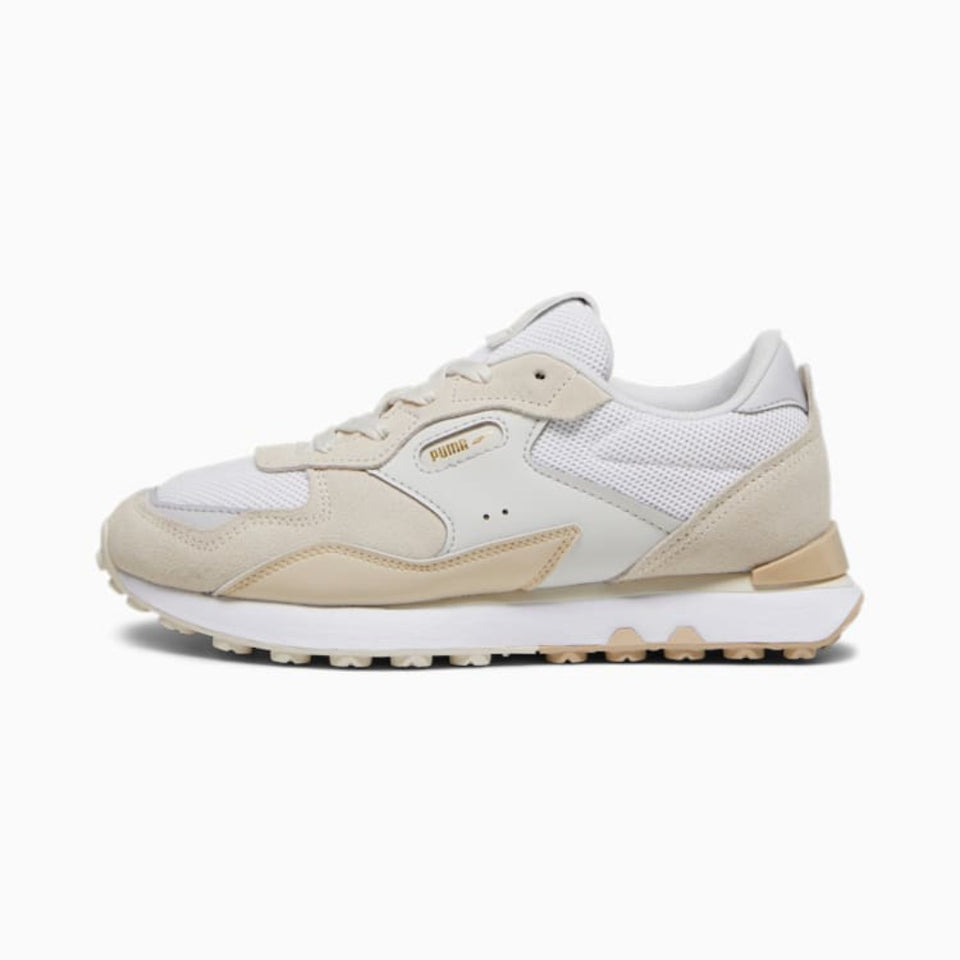 Puma Women's White & Beige Rider FVW Clean Sneakers