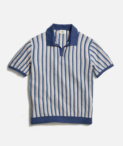 Marine Layer Men's Multicolor Liam Polo Cool Multi Stripe |Marine Layer In Lebanon