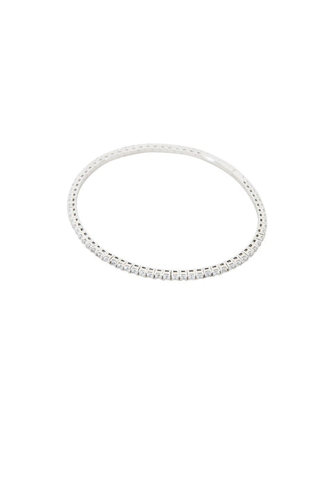 Shashi Women's Silver Bianca Flexi Bangle Crystal Bracelet | Shashi In Lebanon