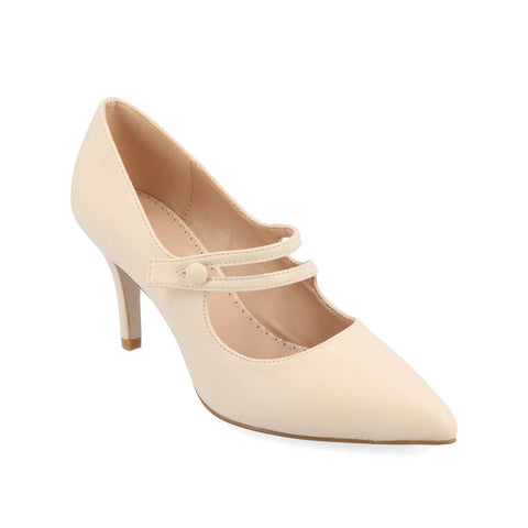 Journee Collection Women's Beige Stiletto Pump In Narrow Heels | Journee Collection In Lebanon