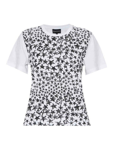 Emporio Armani Women's White Logo Cotton T-shirt | Emporio Armani in Lebanon