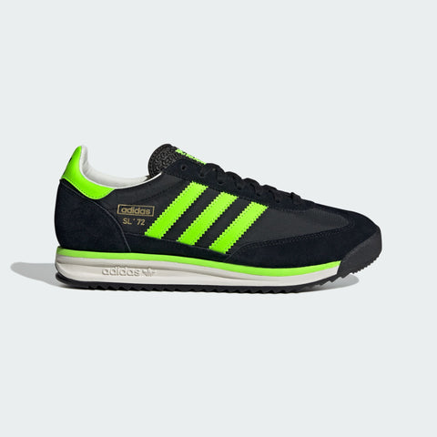 Adidas Men's Black/Solar Green SL 72 RS Sneakers | Adidas In Lebanon