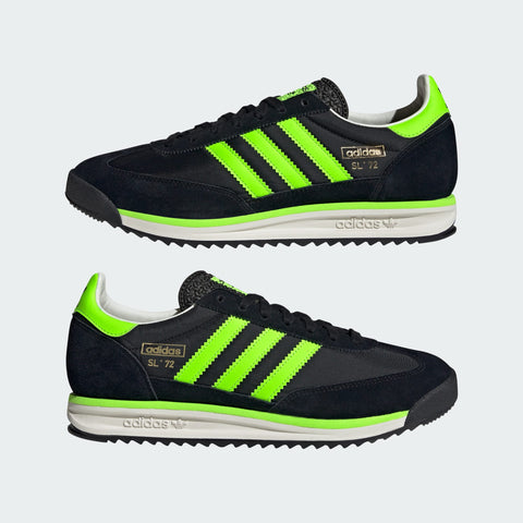 Adidas Men's Black/Solar Green SL 72 RS Sneakers | Adidas In Lebanon