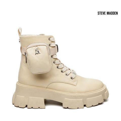 Steve Madden Women's Beige Tanker-P Fabric Ankle Boots |Steve Madden in Lebanon