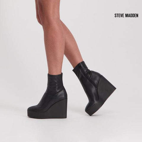 Steve Madden Women's Black Jassy Synthetic Heeled Ankle Boots  |Steve Madden in Lebanon