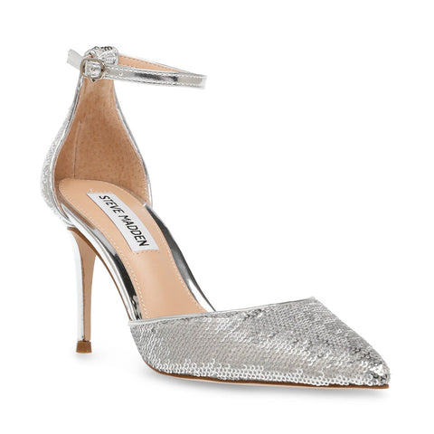 Steve Madden Women's Linsey-S Silver Sequins Heels | Steve Madden In Lebanon