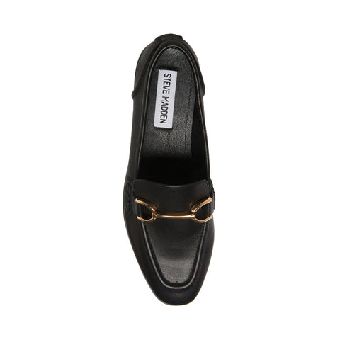 Steve Madden Women's Black Leather Carrine Loafers | Steve Madden In Lebanon