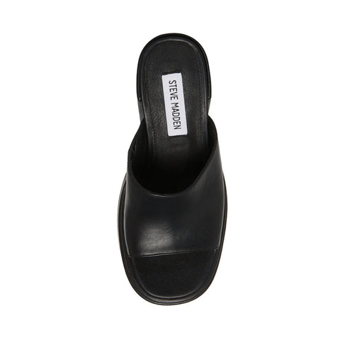Steve Madden Women's Black Leather Cagey Sandals | Steve Madden In Lebanon