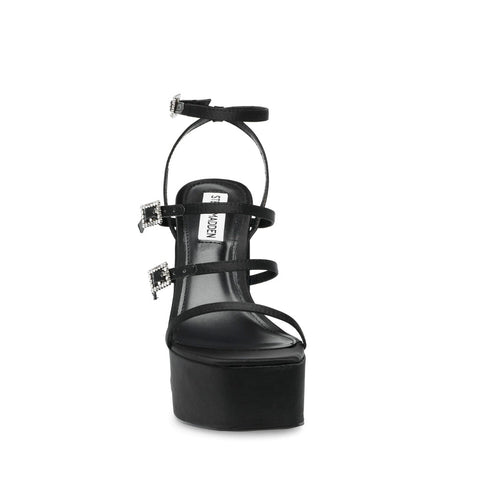 Steve Madden Women's Elavator Black Satin Sandals |Steve Madden In Lebanon