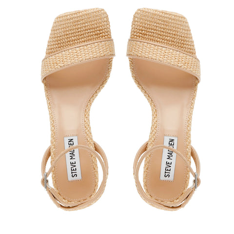 Steve Madden Women's Beige Luxe Raffia Sandals | Steve Madden In Lebanon