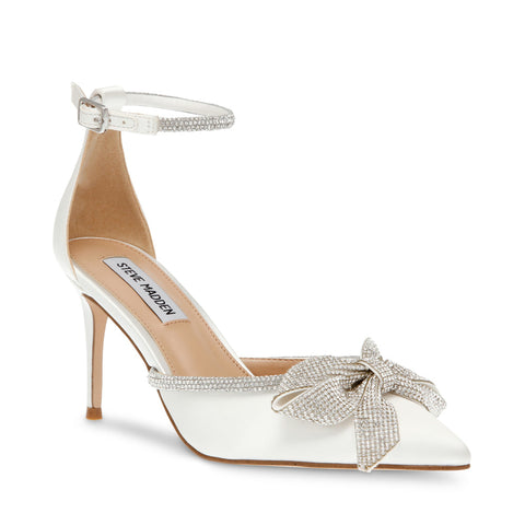 Steve Madden Women's White Satin Lumiere Heels |Steve Madden In Lebanon
