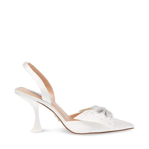 Steve Madden Women's White Satin Niteowl-P Heel |Steve Madden In Lebanon