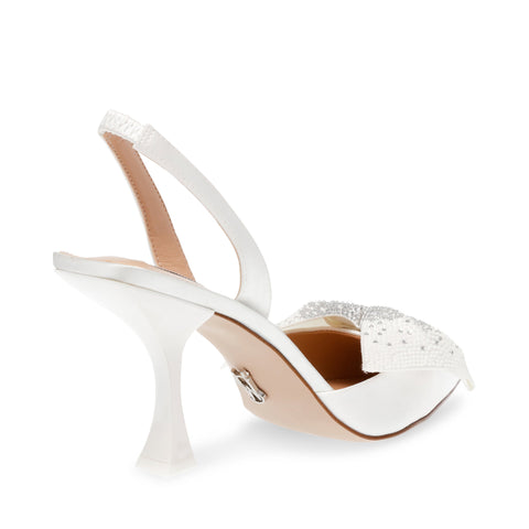 Steve Madden Women's White Satin Niteowl-P Heel |Steve Madden In Lebanon
