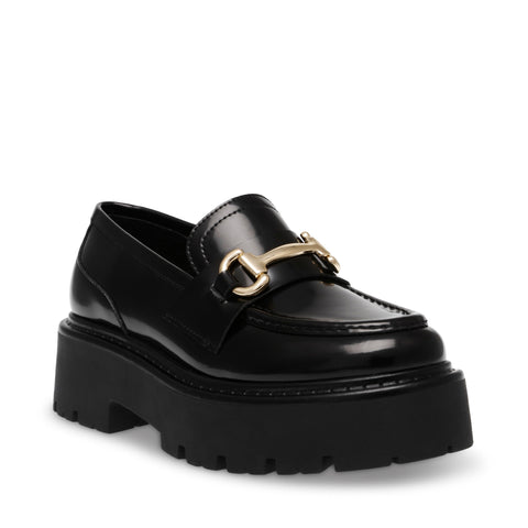 Steve Madden Women's Black Leather Occupy Loafers | Steve Madden In Lebanon