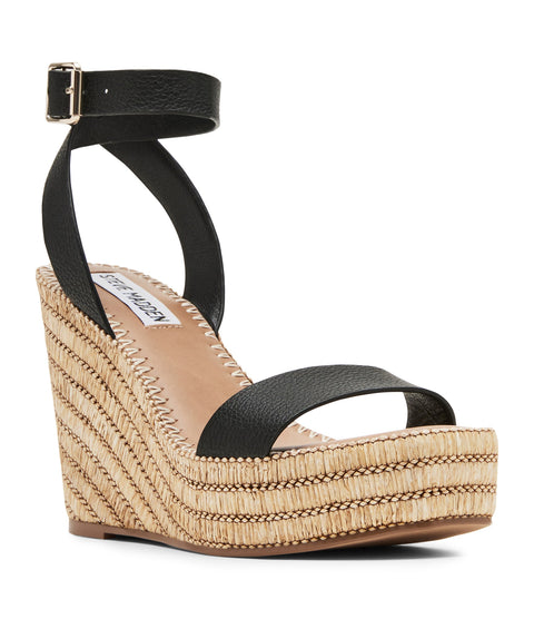 Steve Madden Women's Black Leather Cassie Sandals | Steve Madden In Lebanon