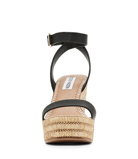 Steve Madden Women's Black Leather Cassie Sandals | Steve Madden In Lebanon