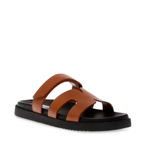 Steve Madden Women's Cognac Leather Missile-e Sandals | Steve Madden In Lebanon