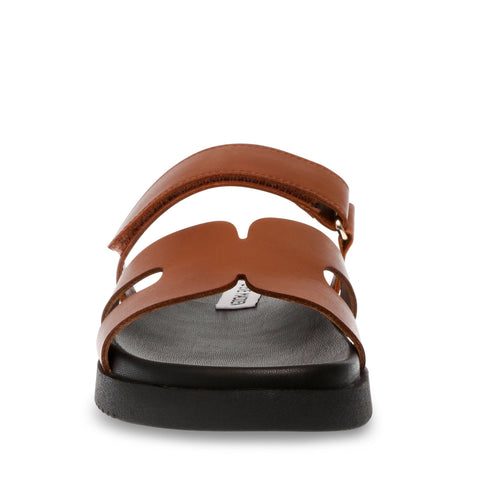 Steve Madden Women's Cognac Leather Missile-e Sandals | Steve Madden In Lebanon
